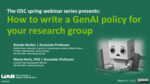 How to write a GenAI policy for your research group by Brooke Becker and Marla Hertz