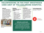 Volunteering in the Post Anesthesia Care Unit of the Childrens Hospital by Natalie Parks